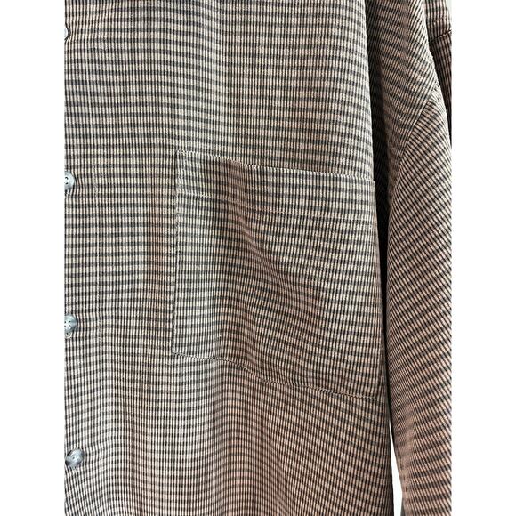 Vintage Natural Issue Long Sleeve Shirt Brown Micro Check Made in Korea Large - Picture 4 of 15